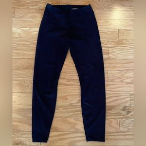 Lysse High Waist Pull On Stretch Pants Black Suede Womens size Small Control Top